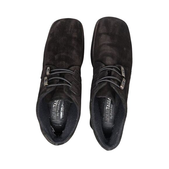 Aquatalia Shoe Women 7.5 Bootie Fashion Leather Chukka Square Toe Marvin K Black - Picture 7 of 14